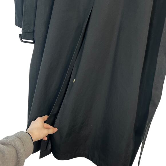 Adams Row Mens Trench Coat Double Breasted Belt Liner Dark Academia SZ 46 - Picture 9 of 11